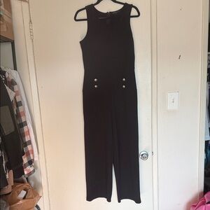 Romeo & Juliet Couture Large Black Jumpsuit with Button Detail